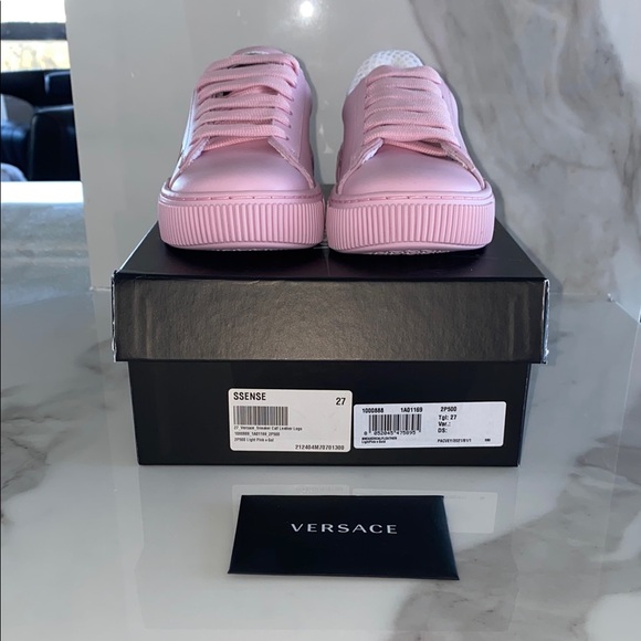 Versace Kids Pink Greca Sneakers - Picture 2 of 7
